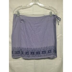 Vintage American Eagle Y2K Linen Wrap Purple Mini Skirt Women's Size 12